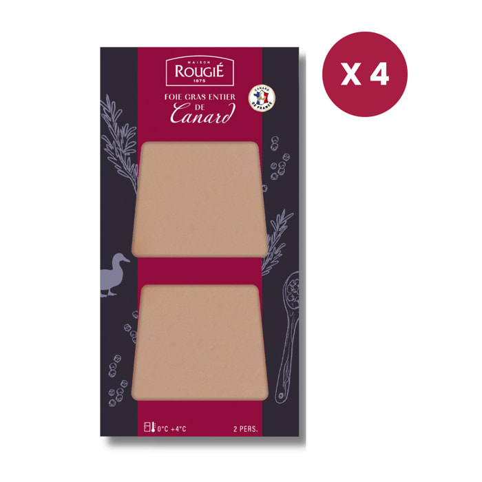 Lot de 4 duo de tranches - Foie Gras de canard entier - 4x80g