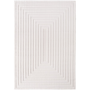 CALVI - Tapis moderne à motif géométrique en relief Creme