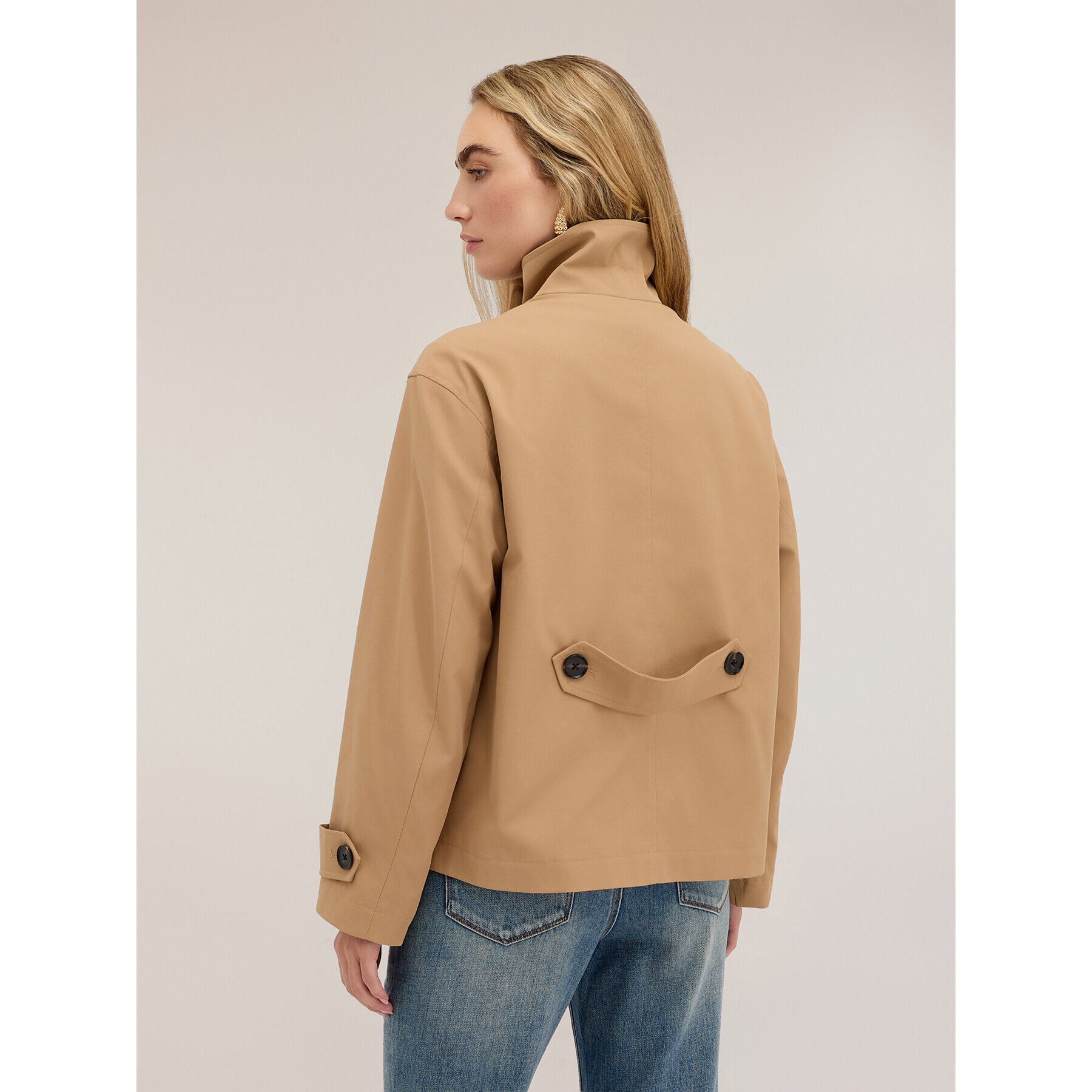 Motivi - Trench doppiopetto con colletto alto - Beige