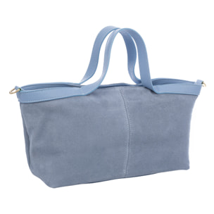 Bassignana Bolso Tote Mujer. Piel auténtica Gamuza con detalles Dollaro.