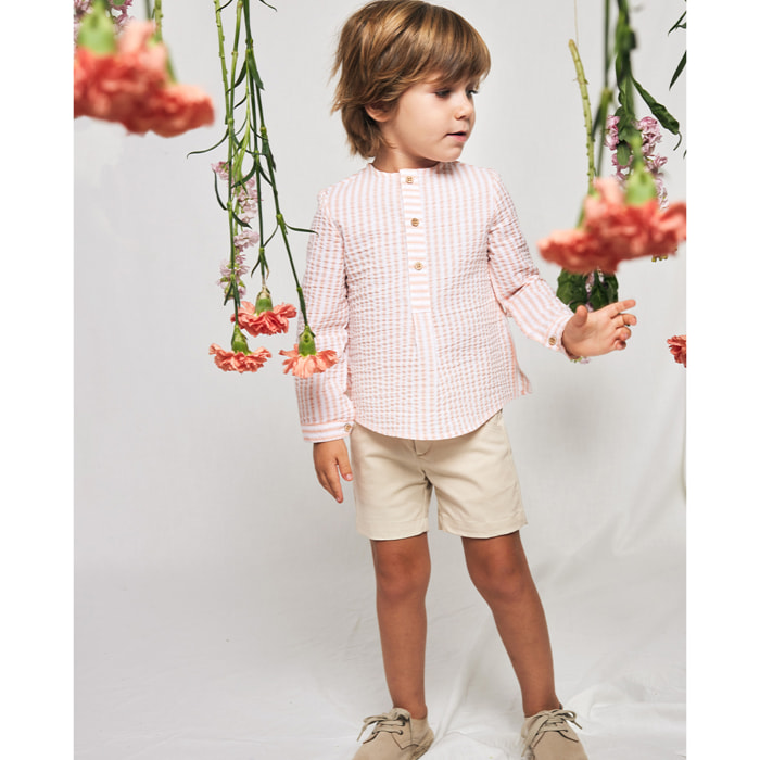 CAMISA RAYAS MANDARNA