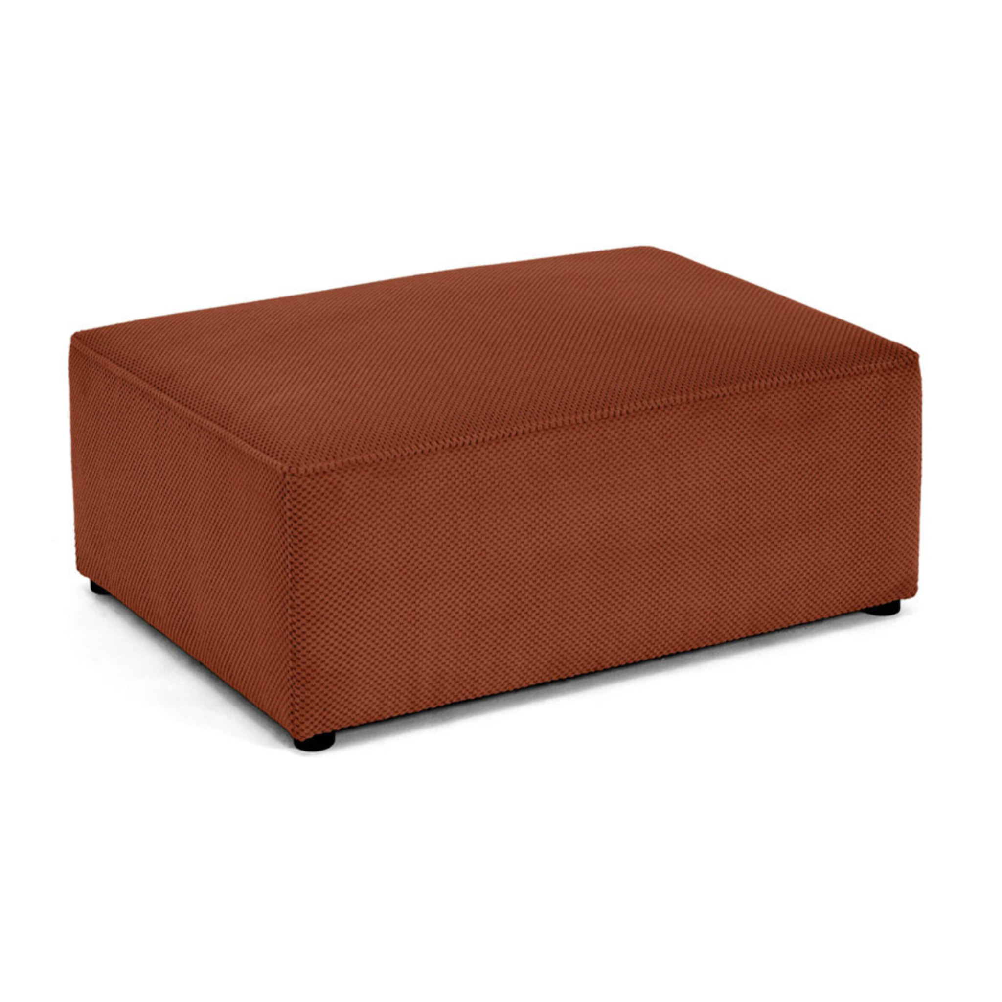 Topaze - pouf - en velours texturé - Terracotta