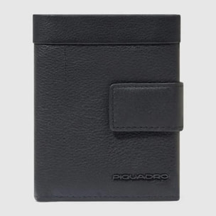 Piquadro Portafogli compatto con porta monete posteriore, porta carte di credito e protezione RFID