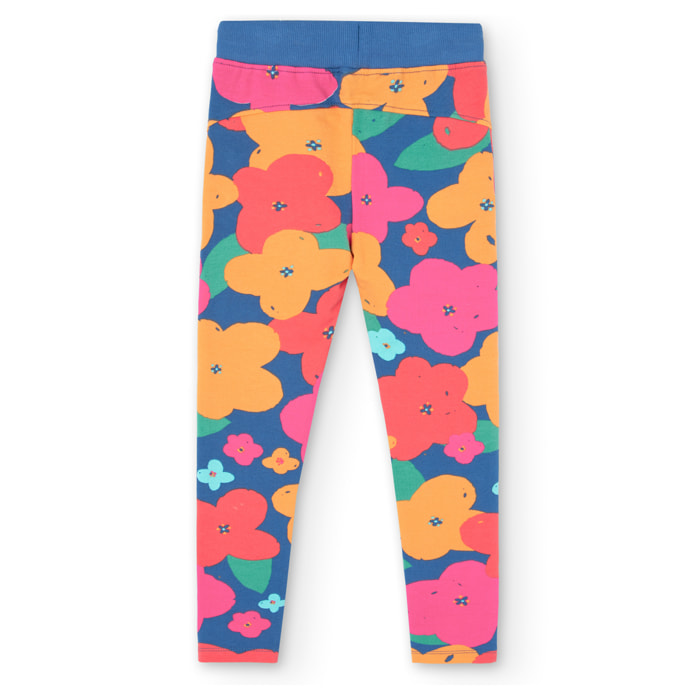 Pantalón felpa flores de niña