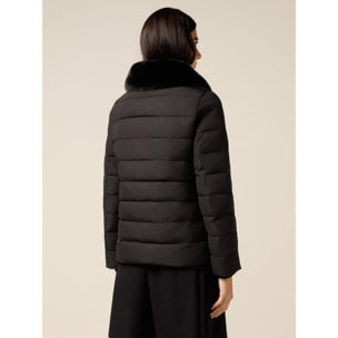 Oltre - Plumífero con cuello de peluche - Negro