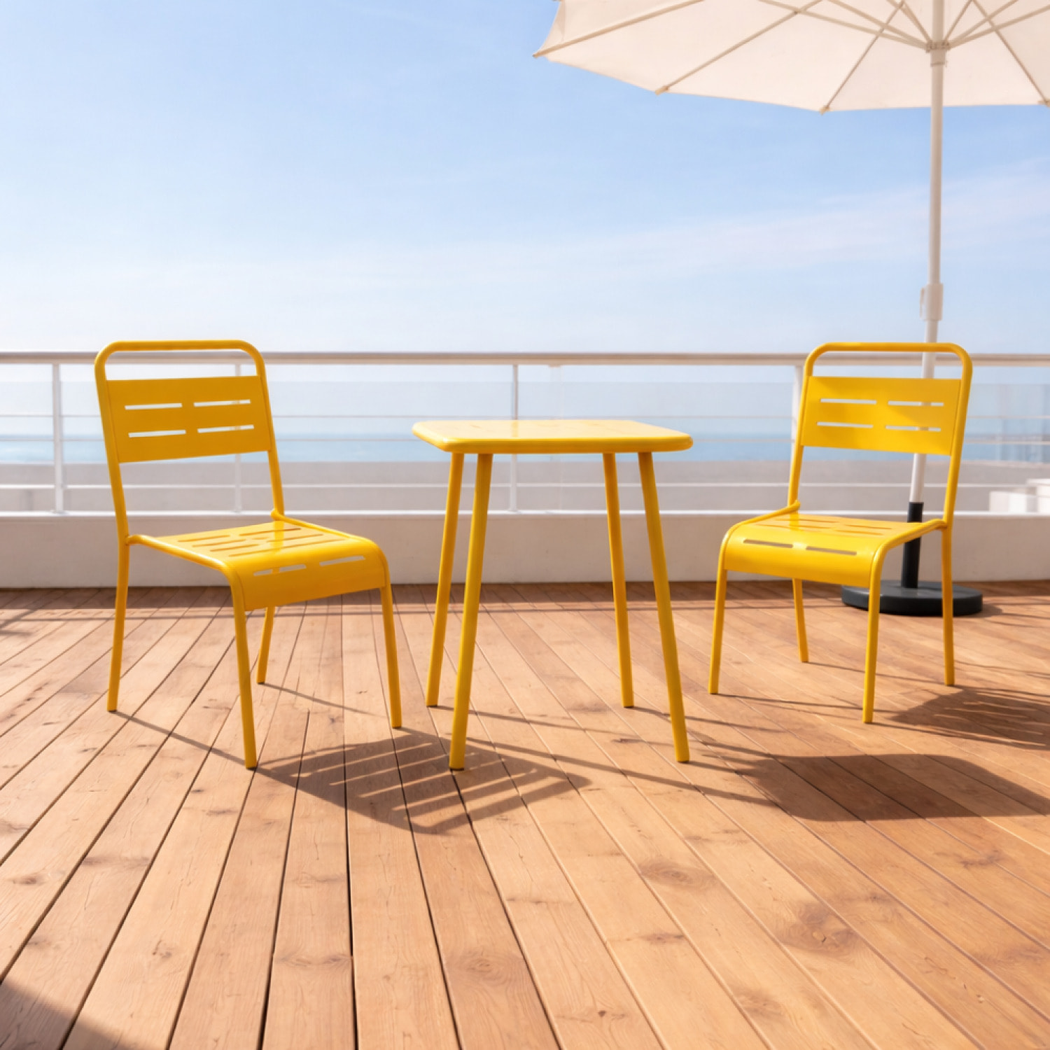 EVORA Table carrée 2 places 50x50cm jaune