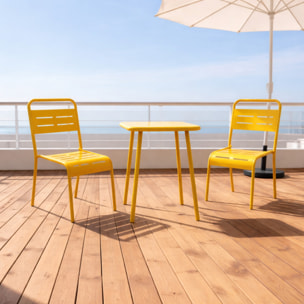 EVORA Table carrée 2 places 50x50cm jaune