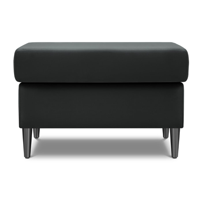 Pouf "Kyoto" en velours gris foncé