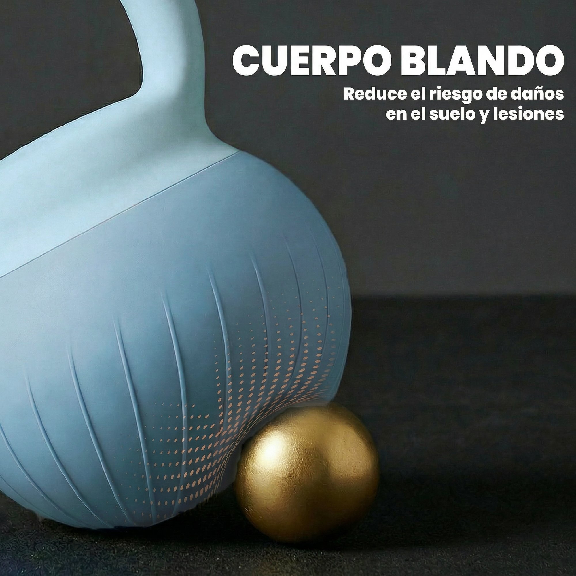 Pesa Rusa 8 kg, Soft Kettlebell Relleno de Arena Metálica y Mango Antideslizante, para Entrenamiento Culturismo en Casa, Gimnasio, Azul Claro
