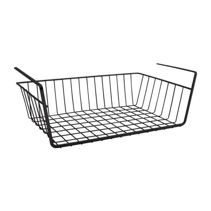 Panier de rangement suspendu à  étagère 38,5x25,5x14cm en Acier Noir mat MSV