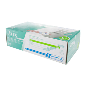 guante de latex ambidiestro con polvo caja de 100 unidades