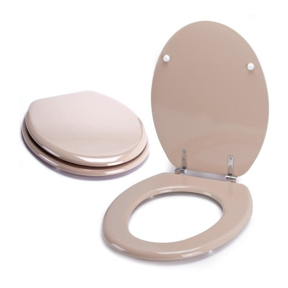 MSV Abattant WC MDF CLEO Beige - Charnières Inox