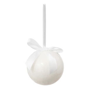 Boule de Noël unie blanche 90mm