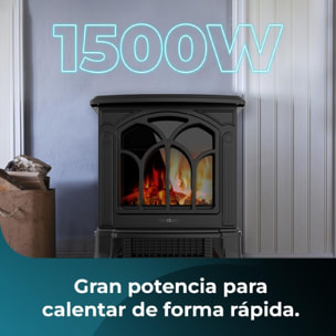 Chimenea Eléctrica de Pie ReadyWarm 1500 Flames. 1500 W, 2 Niveles de Potencia,