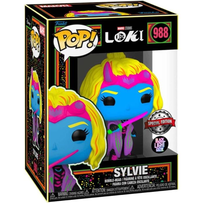 Pop Figura Marvel Loki Silvye Black Light Esclusiva Funko