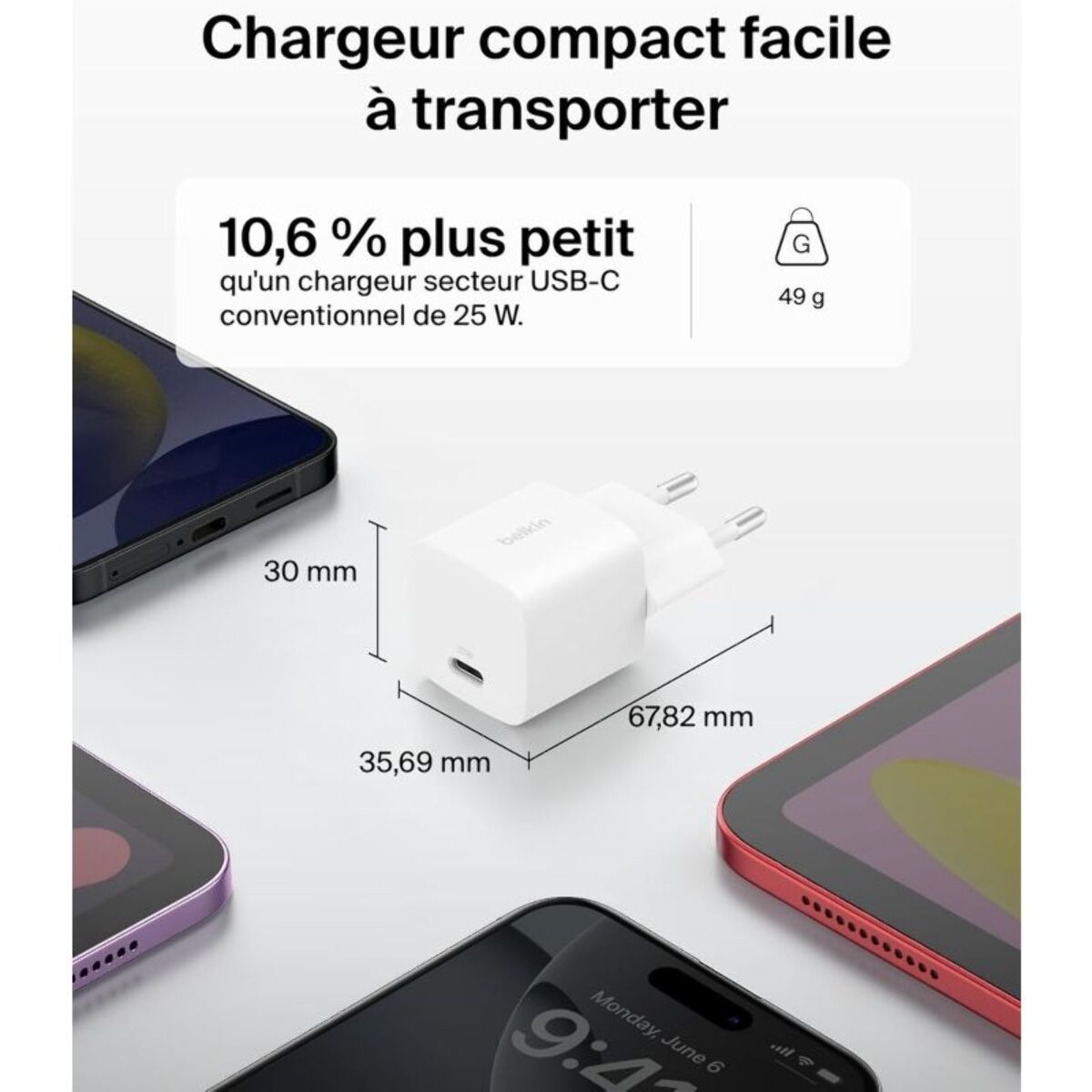 Chargeur BELKIN 25W USB-C Blanc