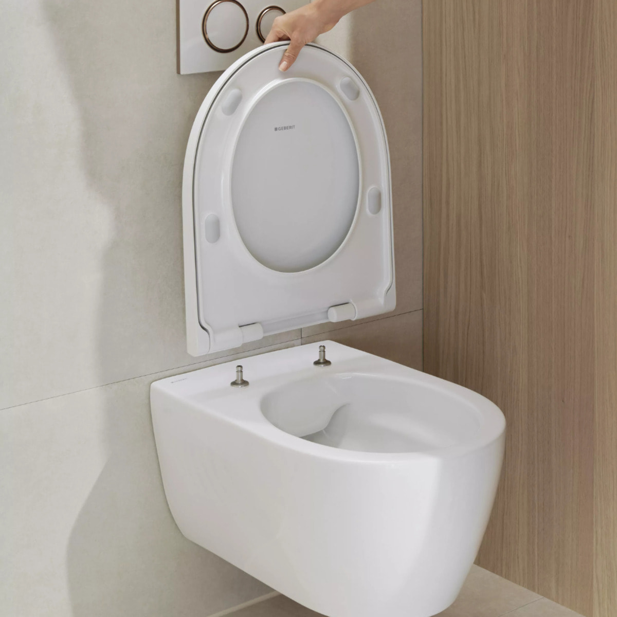 Pack WC Bâti-support autoportant V-Fix Core + WC sans bride Geberit iCon+ Abattant SoftClose + Plaque chrome mat (VFTFICON-5)