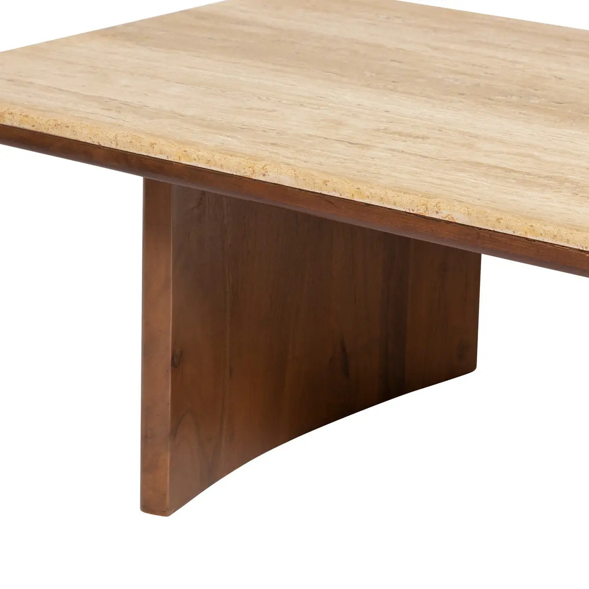 Table basse Jivan Travertin bois 120x70cm