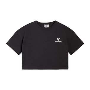 T-shirt da bambina comfort fit corta in vita