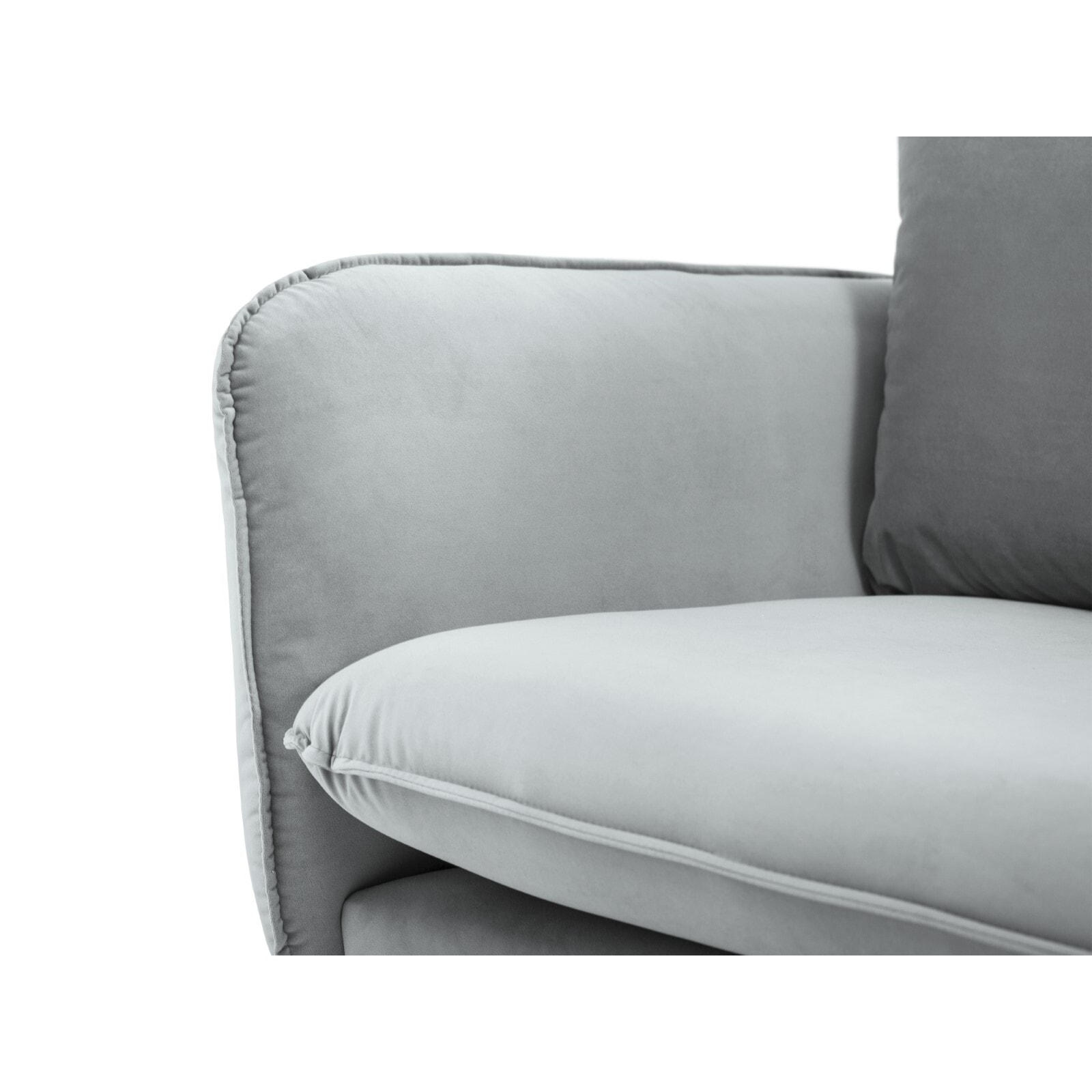 Fauteuil "Vienna" en velours gris clair