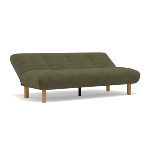 Soan - Banquette 2 places convertible clic-clac en velours texturé - Vert