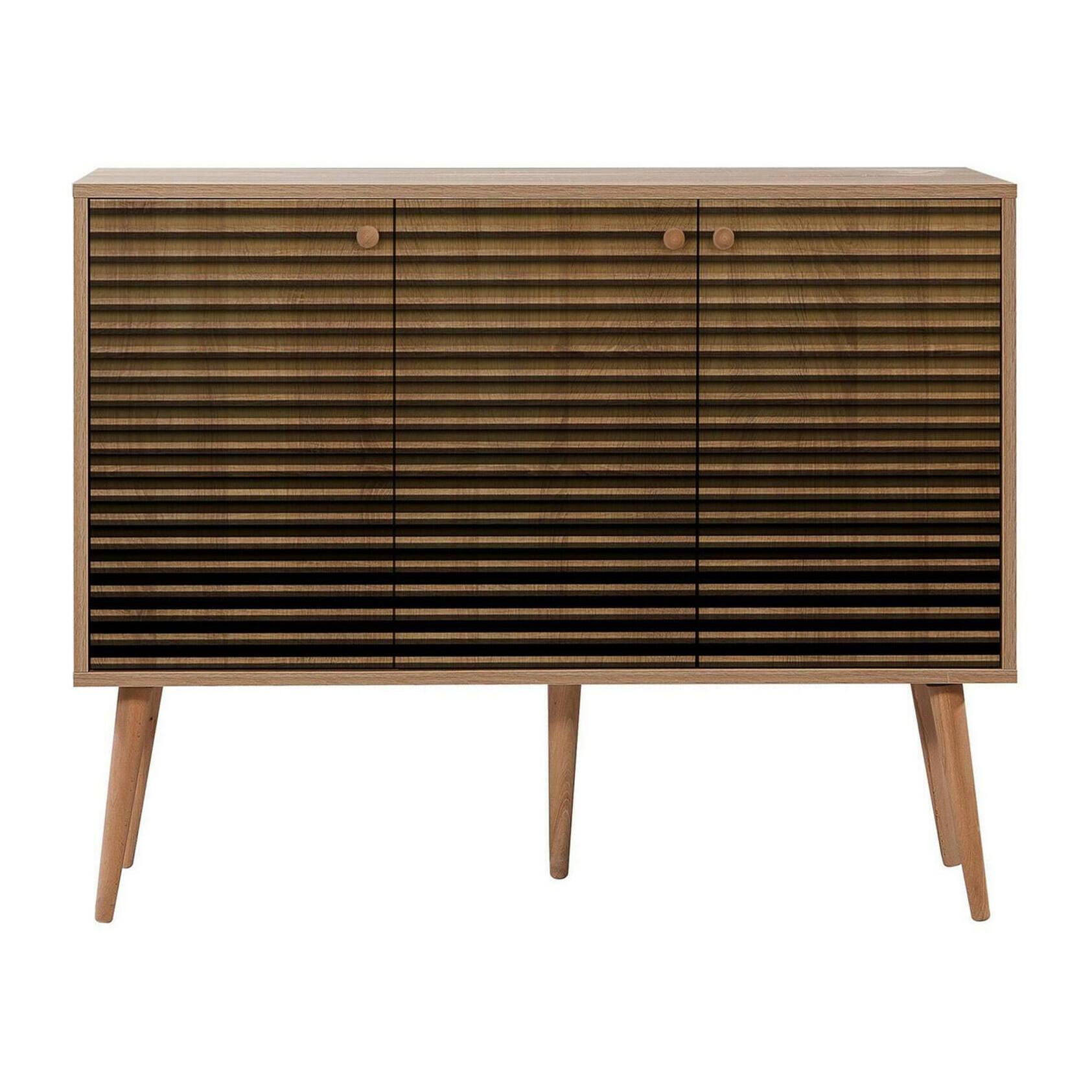 Credenza Dpavarin, Buffet da soggiorno, Madia da salotto, Dispensa da cucina, 120x36h90 cm, Quercia