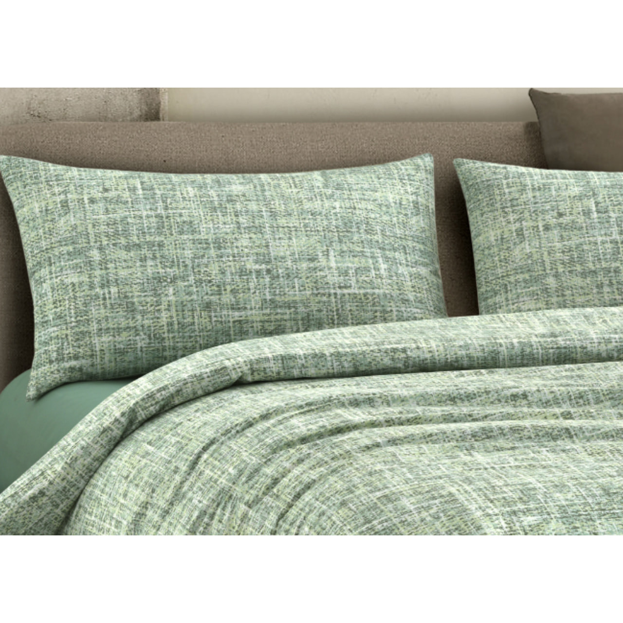 Copripiumino 100% Cotone Disegno Canva Verde