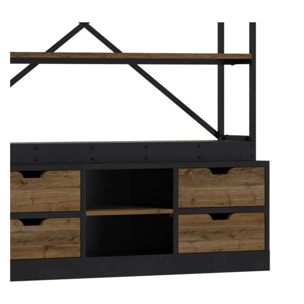 Bibliothèque 160 cm en bois et métal - Goa