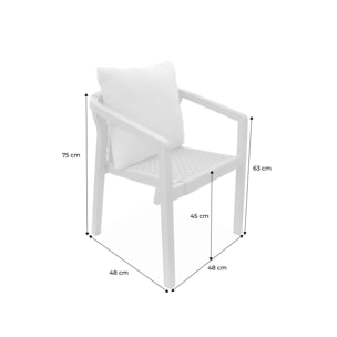 Chaise de jardin empilable bois d'eucalyptus et cordes (lot de 2) CALAMA
