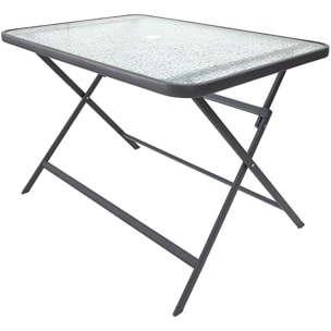 Table Verre Trempe Formentera Gris 110x70cm