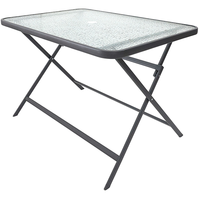Table Verre Trempe Formentera Gris 110x70cm