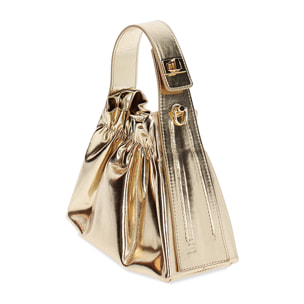 Mini bag donna oro in laminato
