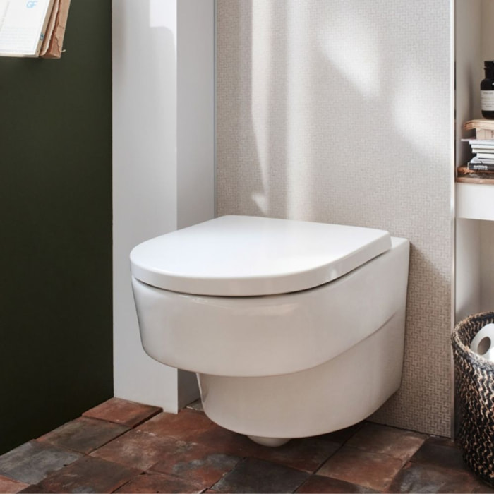 Pack WC suspendu sans bride Odéon Rive Gauche + bâti support + plaque avec abattant standard