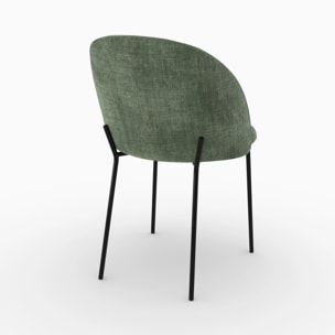 Lot de 2 chaises en tissu texturé vert sapin - Karl