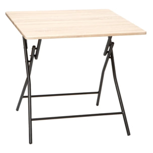 Table pliante 4 places Effet bois