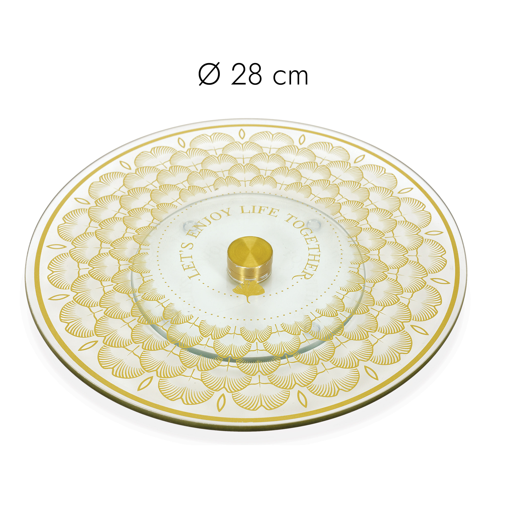 Plateau Tournant En Verre Ginkgo 28cm