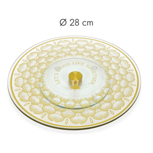Plateau Tournant En Verre Ginkgo 28cm