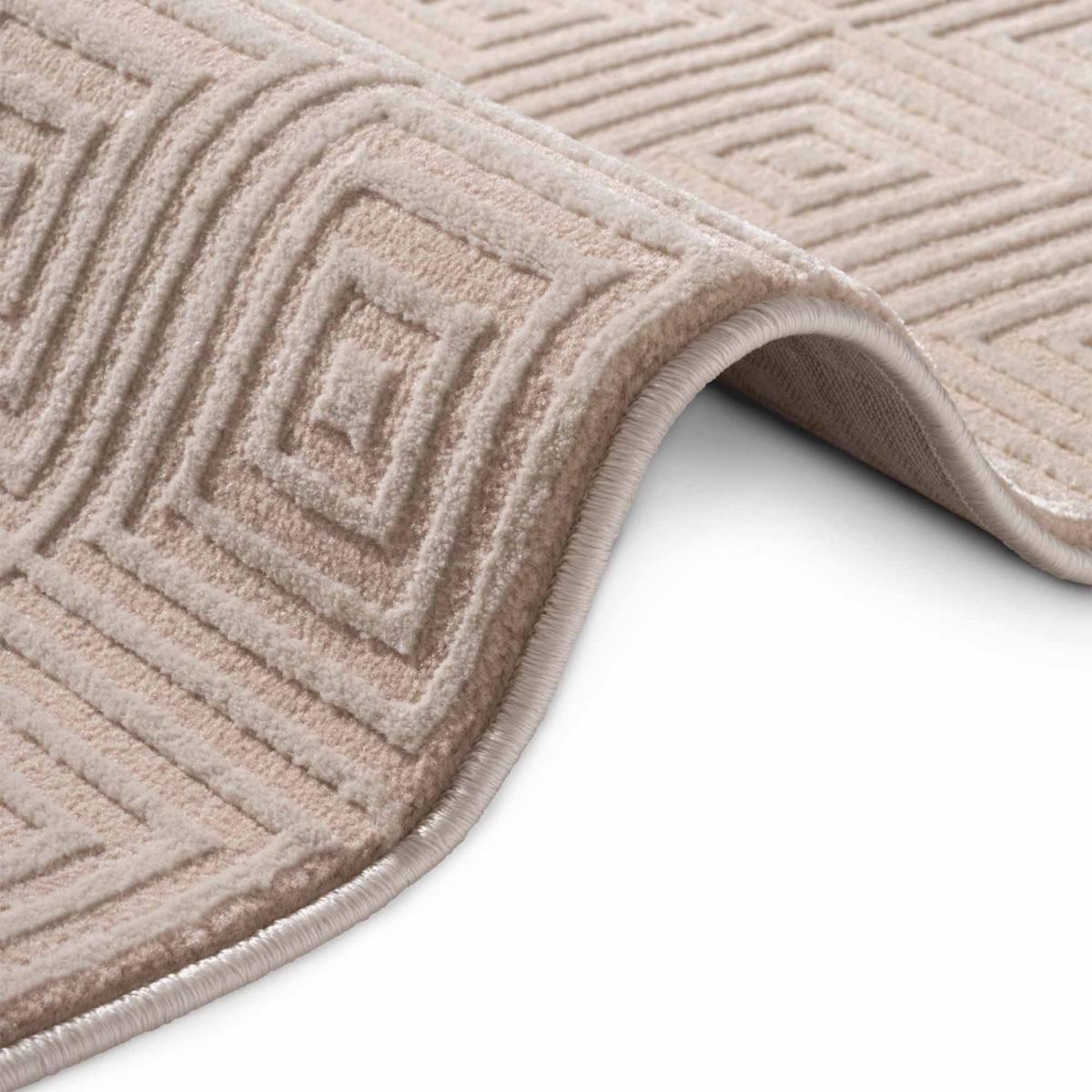 Tapis salon, motif géométrique relief, taur, chaleureux