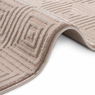 Tapis salon, motif géométrique relief, taur, chaleureux