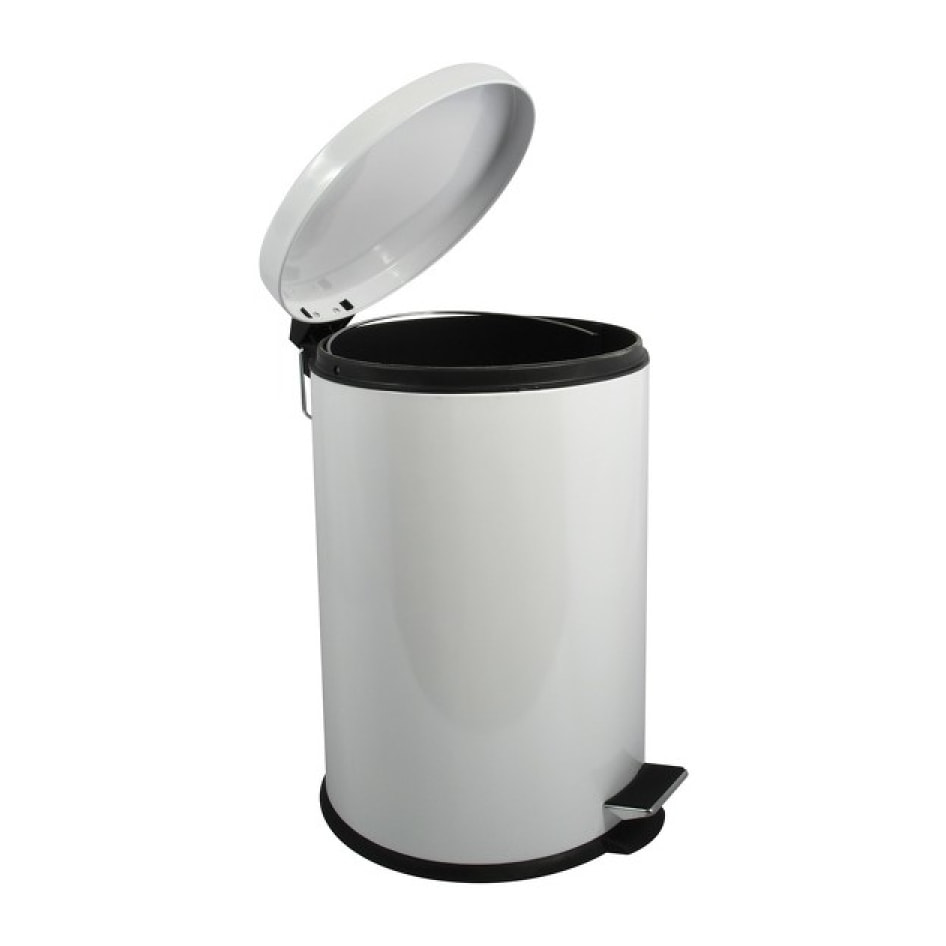 Poubelle à  pédale Acier 12L Blanc MSV