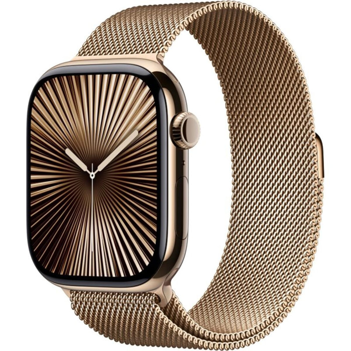Montre connectée APPLE WATCH Serie 10 46mm Titane Or Loop Cellular