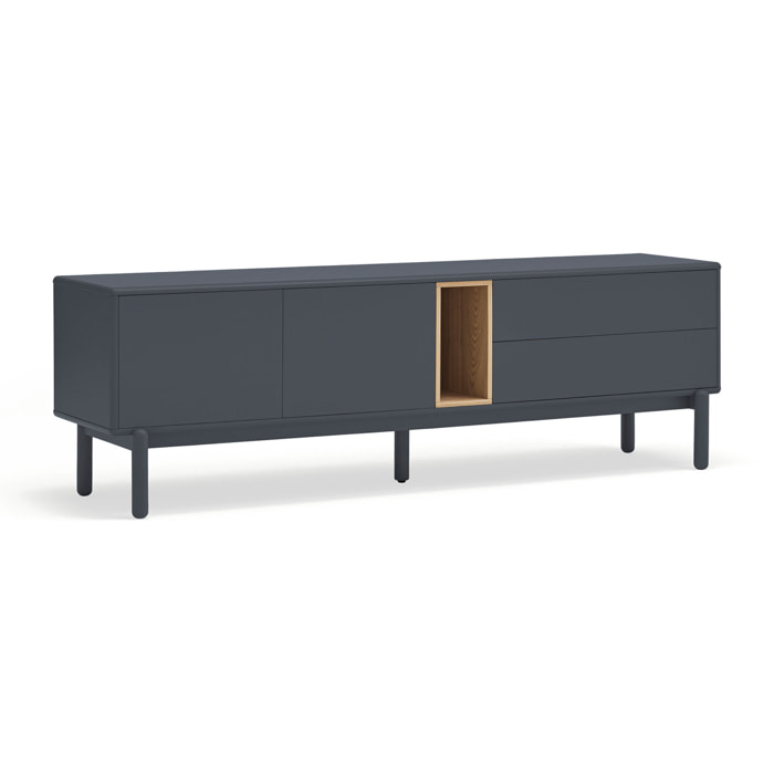 Mueble de televisión Corvo 2 puertas y 2 cajones de 180cm gris antracita