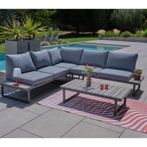 Salon de jardin en angle - 6 places - CAVALAIRE GRIS
