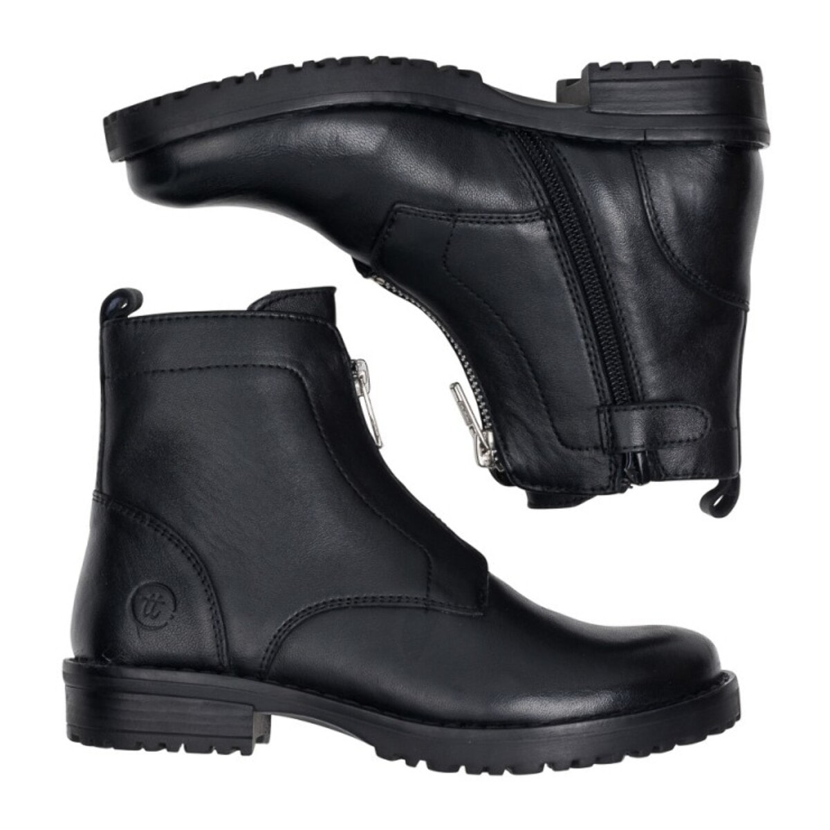 Botin  en piel - cremallera central