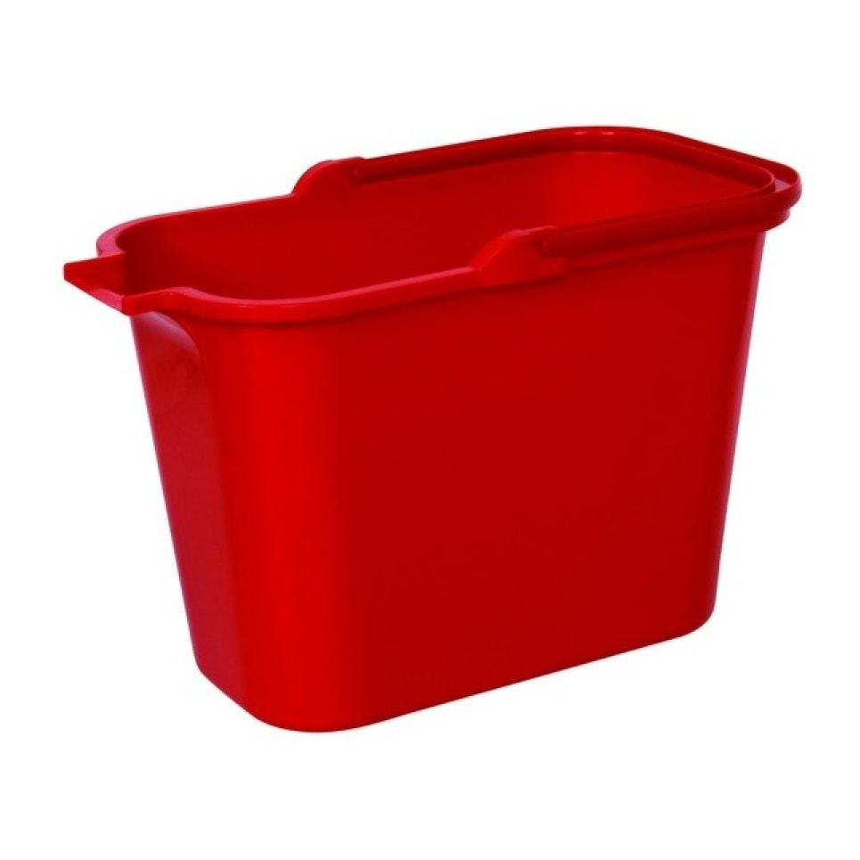 Seau rectangulaire PP 14L Rouge MSV