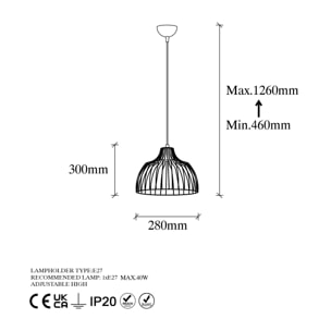 Lámpara de techo - Oro brillante, 28x28x126