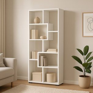 Libreria in legno bianco opaco da ufficio o cameretta