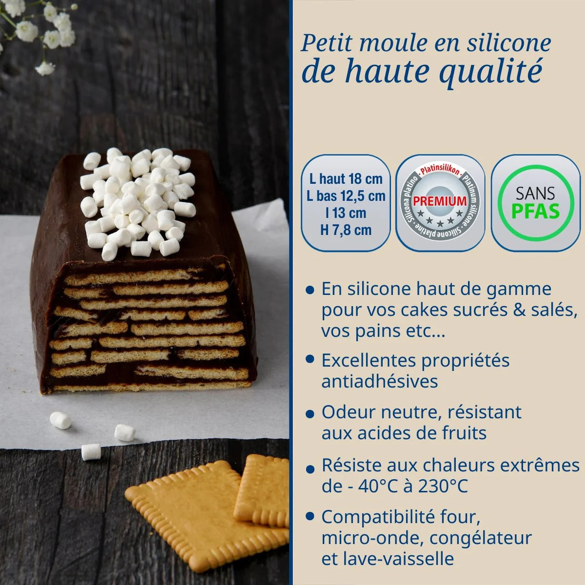 Petit moule à cake 18cm en silicone Dr Oetker Flexxibel Love