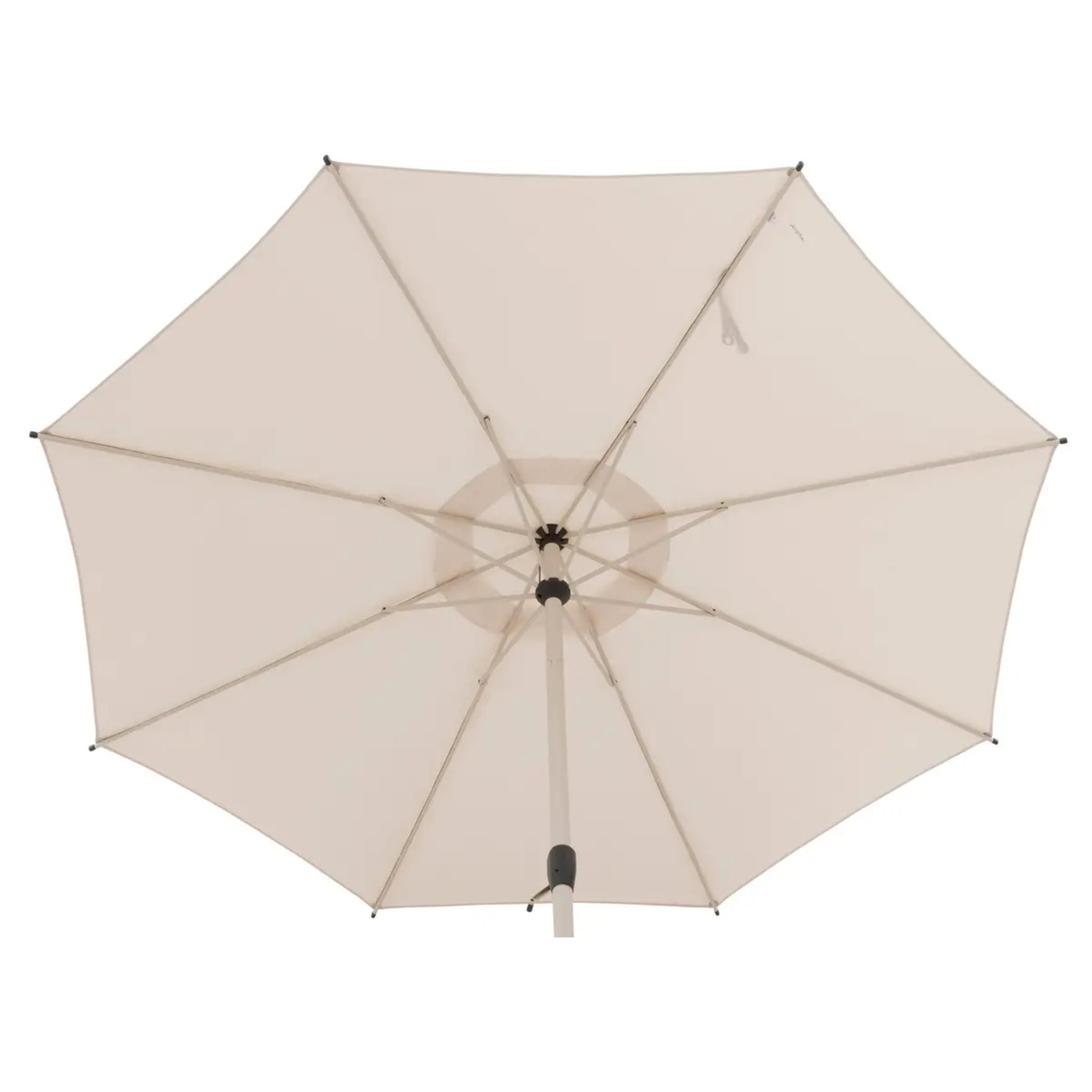 Parasol droit rond inclinable "Loompa" argile & blé 3m en aluminium et polyester