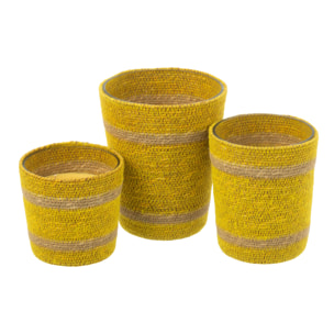 J-Line bougie parfumée Panier - jaune - large - 75H